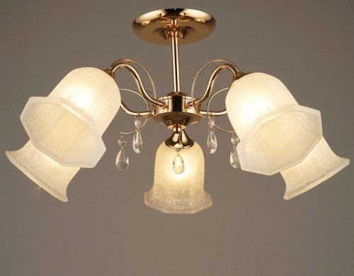 Люстра потолочная пятирожковая Мелодия Света Е27 220В 60Вт Золото картинка 